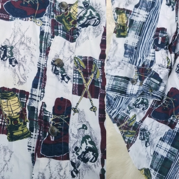 Vintage 90s mountaineering hiking button down Shirt Long Sleeves Men's Size XL - Picture 4 of 7
